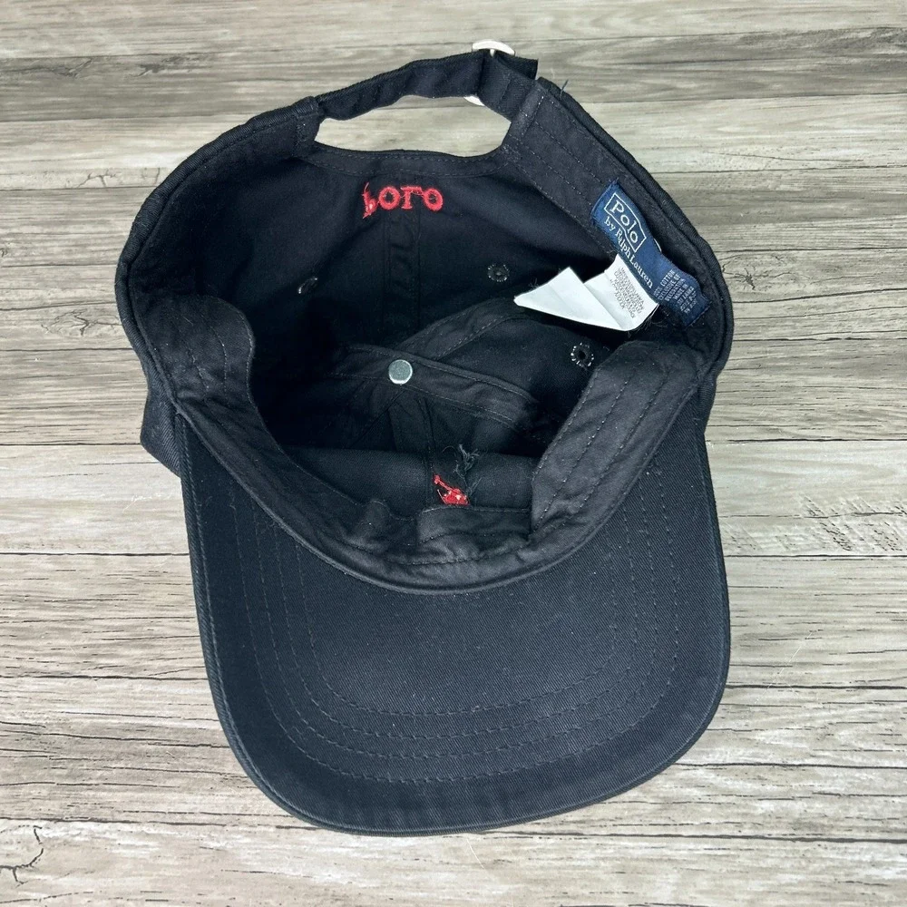 Polo Ralph Lauren Hat Black Red Pony Boys Youth Kids 8 - 20 Cotton Adjustable
